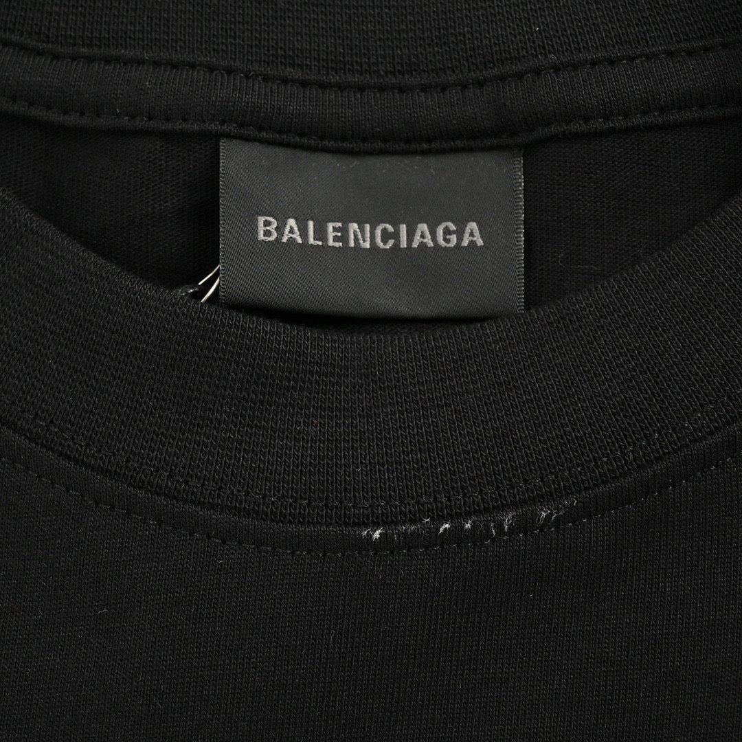 Ba*len*cia*ga multi-logo black t-shirt