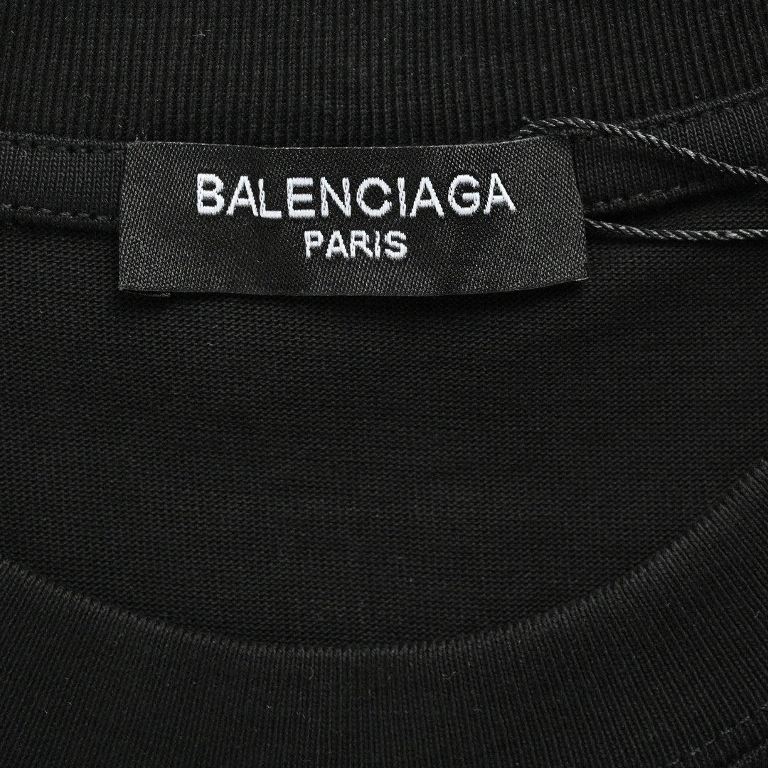 Ba*len*cia*ga crystal logo t-shirt in black
