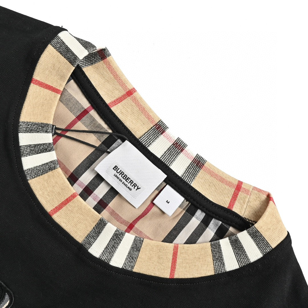 B**rry logo collar detail black t-shirt