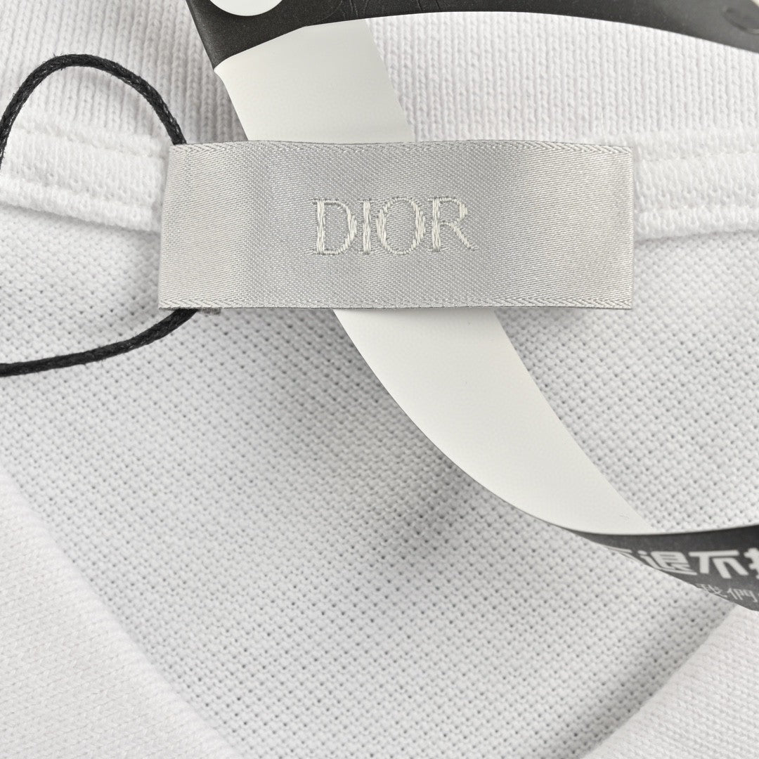 D*or oblique embroidered white polo shirt