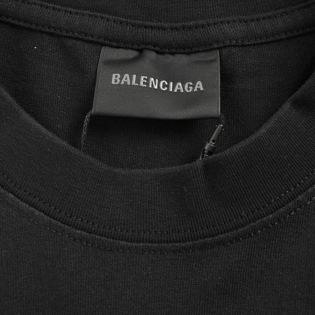 Ba*len*cia*ga black graphic t-shirt