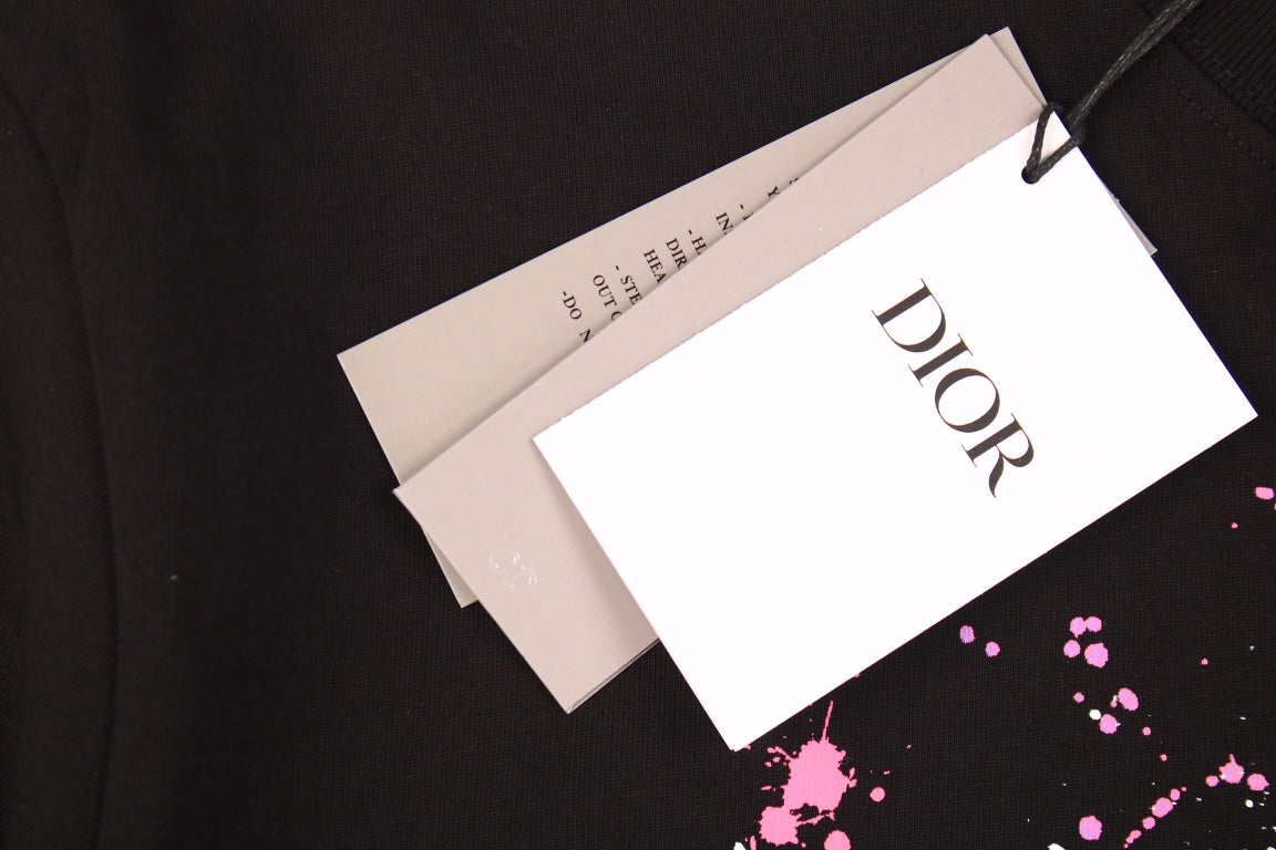 D*or color splash graphic t-shirt - black
