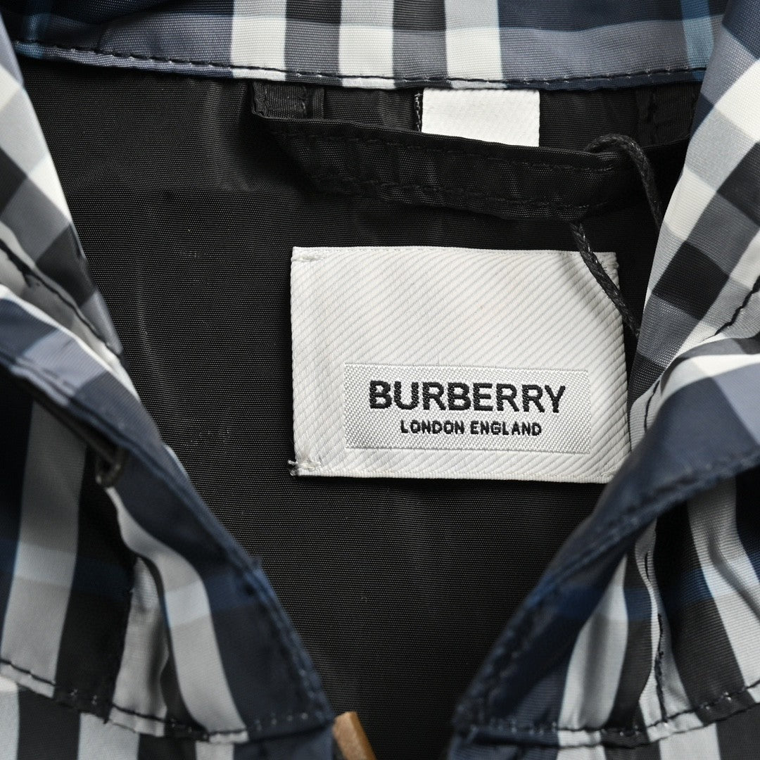 B**rry checkered hooded jacket
