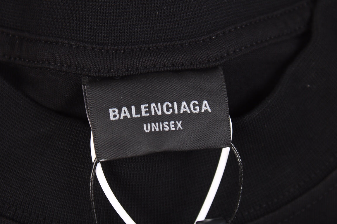 Ba*len*cia*ga distressed bb logo t-shirt