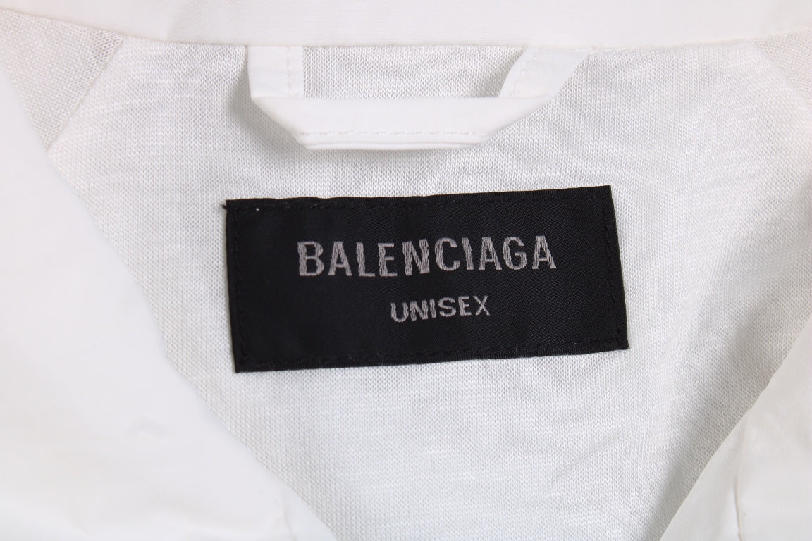 Ba*len*cia*ga white zip-up track jacket
