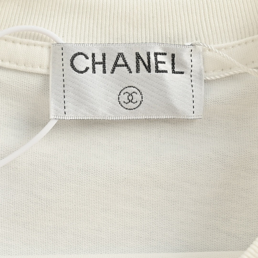 Ch*el pink splash logo t-shirt
