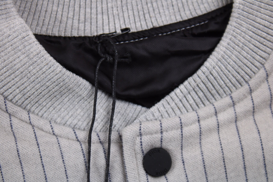 D*or striped bomber jacket - grey