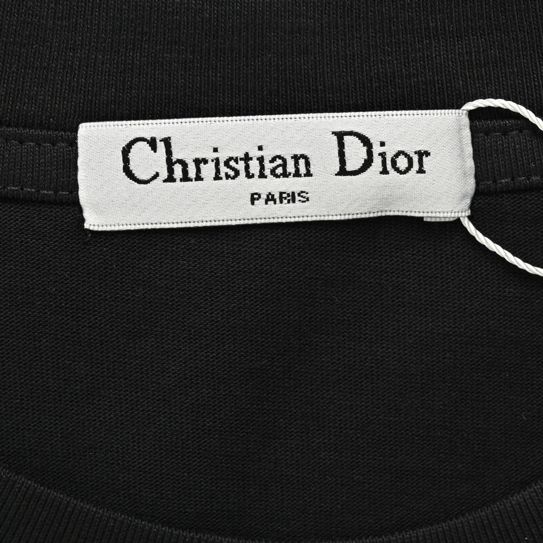 D*or oversized white logo black t-shirt