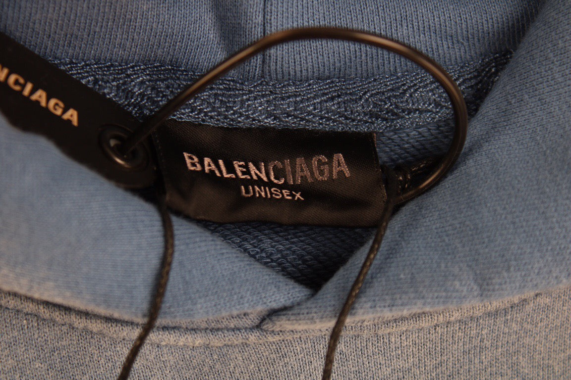 Ba*len*cia*ga blue graphic hoodie