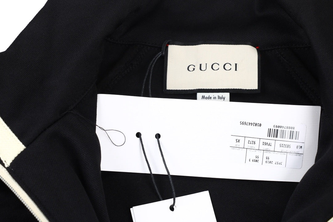 G*u*i gg logo stripe track jacket - black
