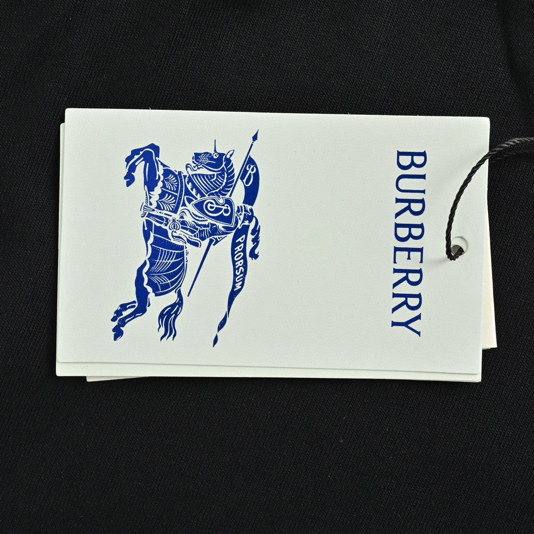B**rry black t-shirt with blue equestrian knight logo