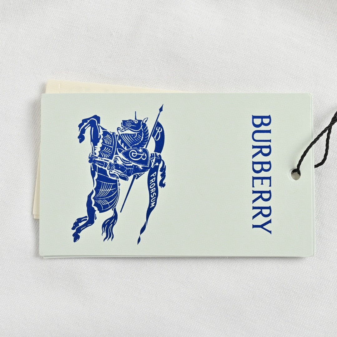 B**rry white t-shirt with blue equestrian knight logo