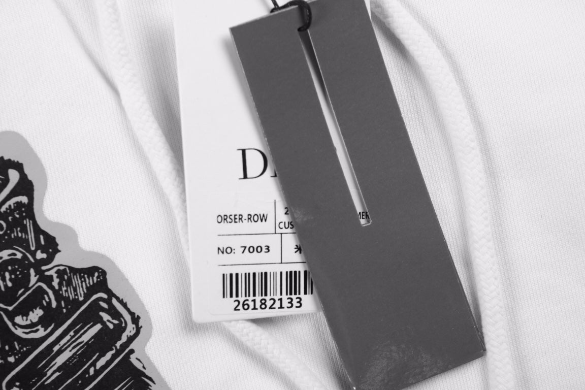 D*or white hoodie with bag design