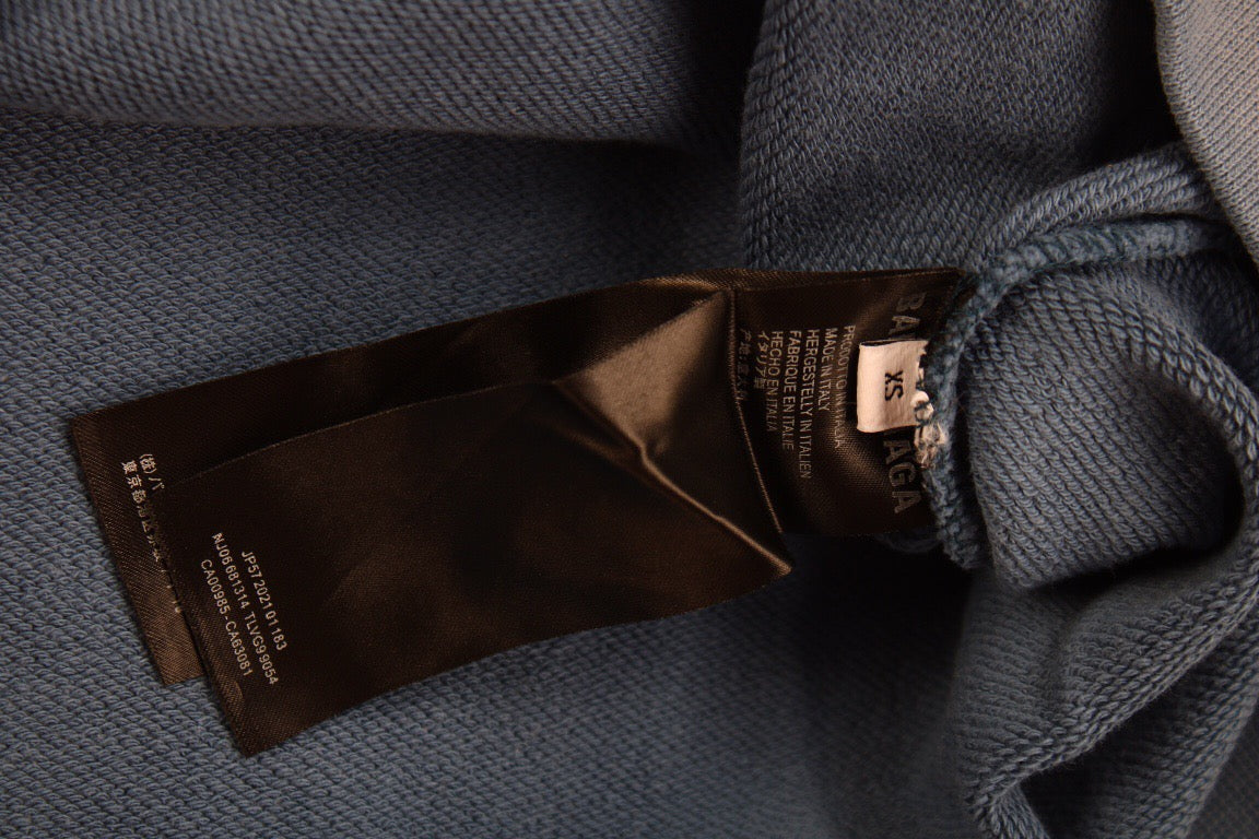 Ba*len*cia*ga blue graphic hoodie
