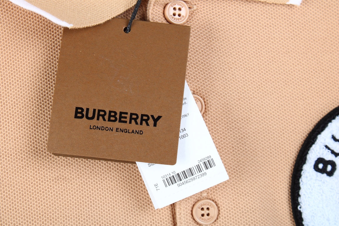 B**rry textured polo shirt in beige
