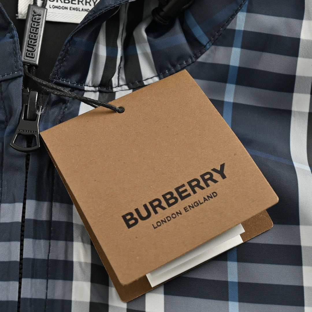 B**rry checkered hooded jacket