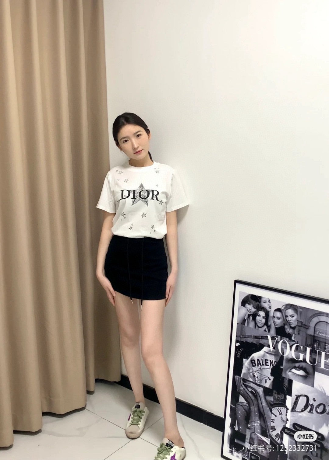 D*or star graphic white t-shirt