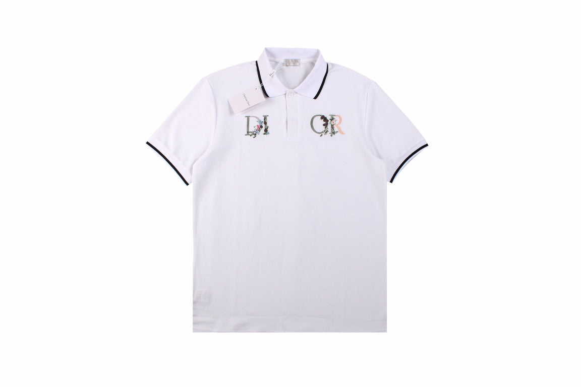 D*or polo shirt with floral logo design
