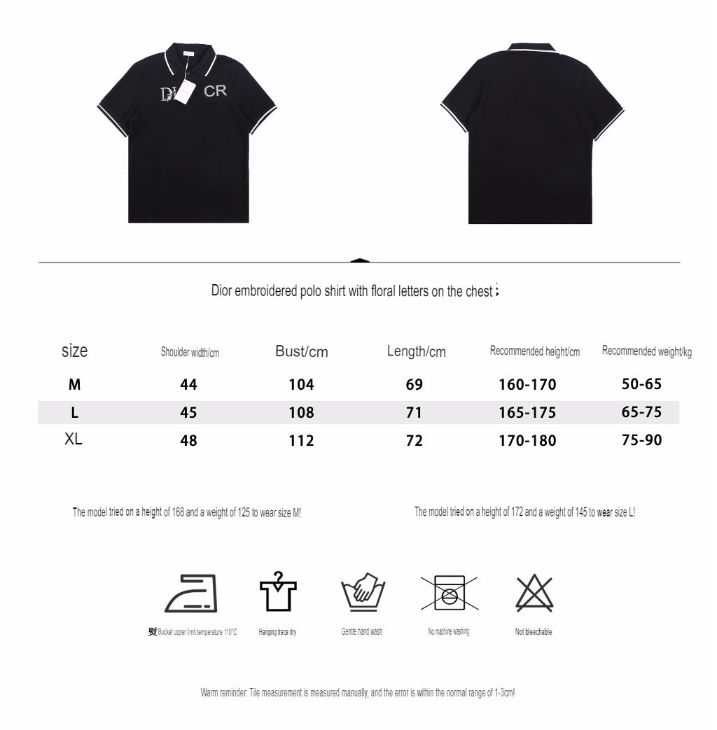 D*or polo shirt with floral logo design