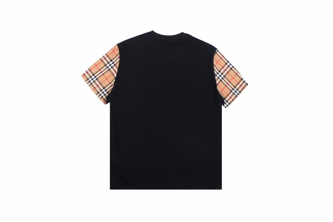 B**rry check sleeve t-shirt (black)