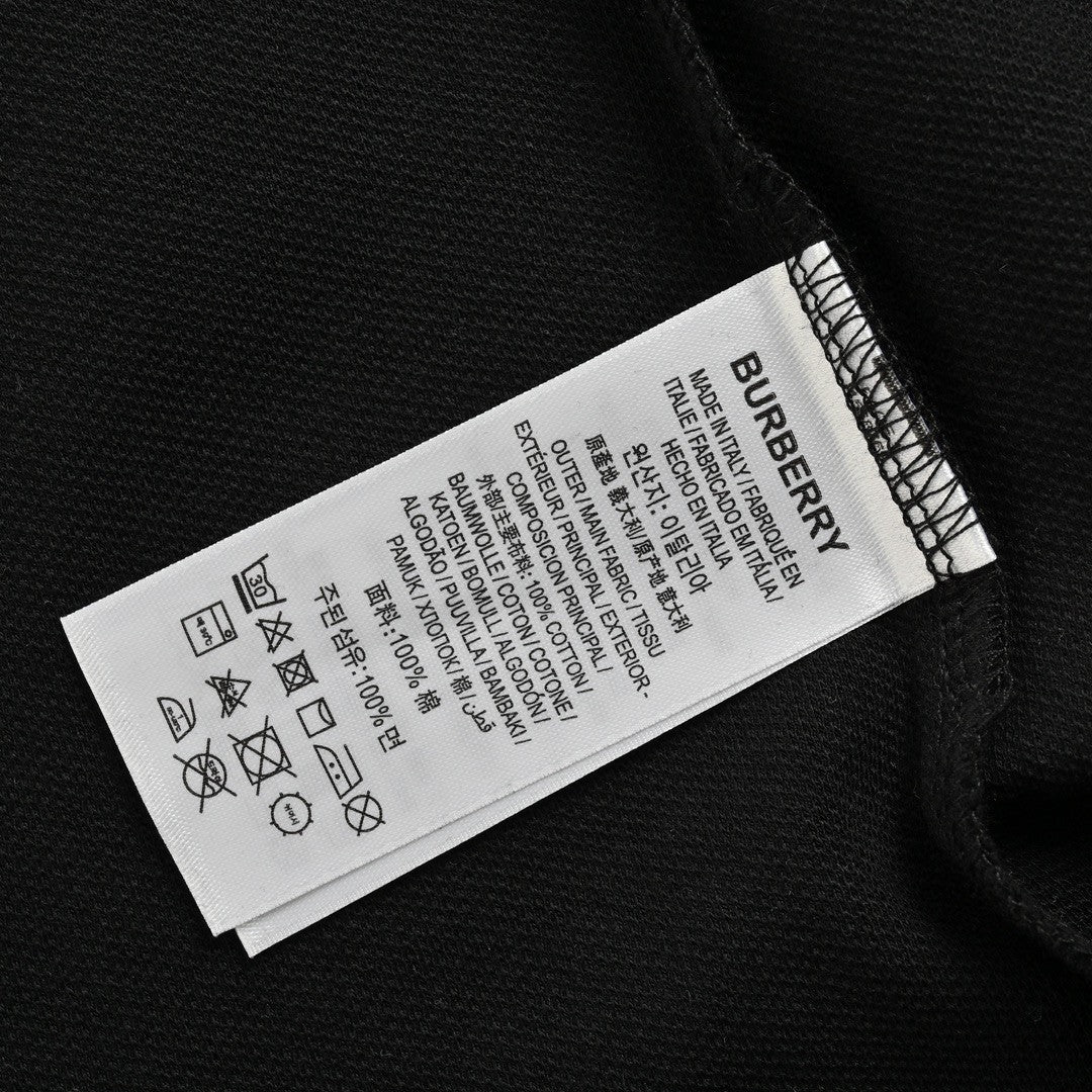 B**rry striped collar polo shirt in black