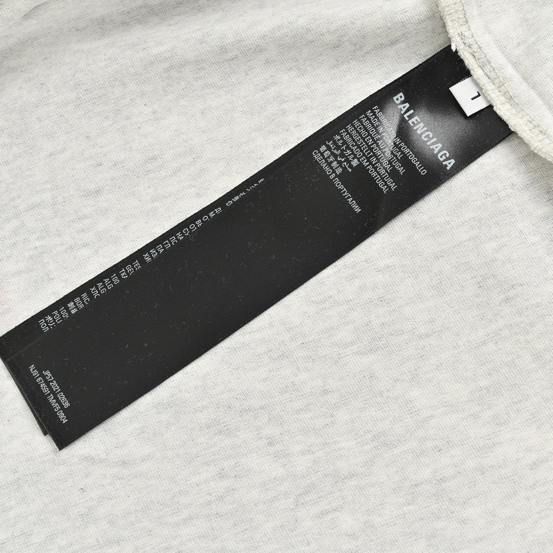 Ba*len*cia*ga red logo graphic t-shirt (gray)