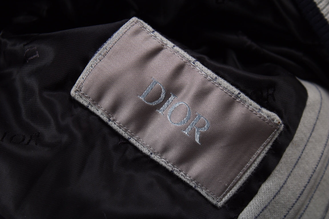 D*or striped bomber jacket - grey
