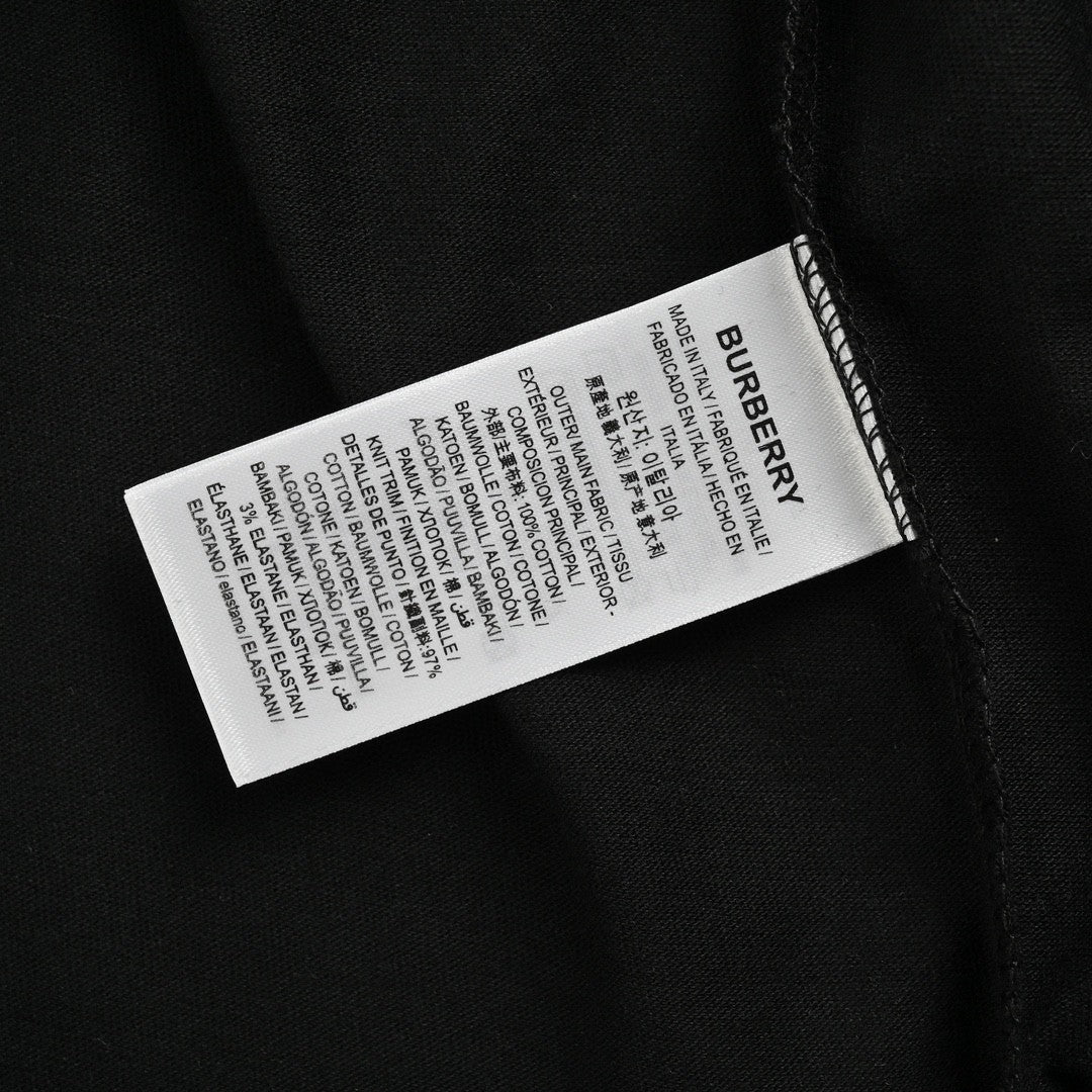 B**rry check collar t-shirt in black