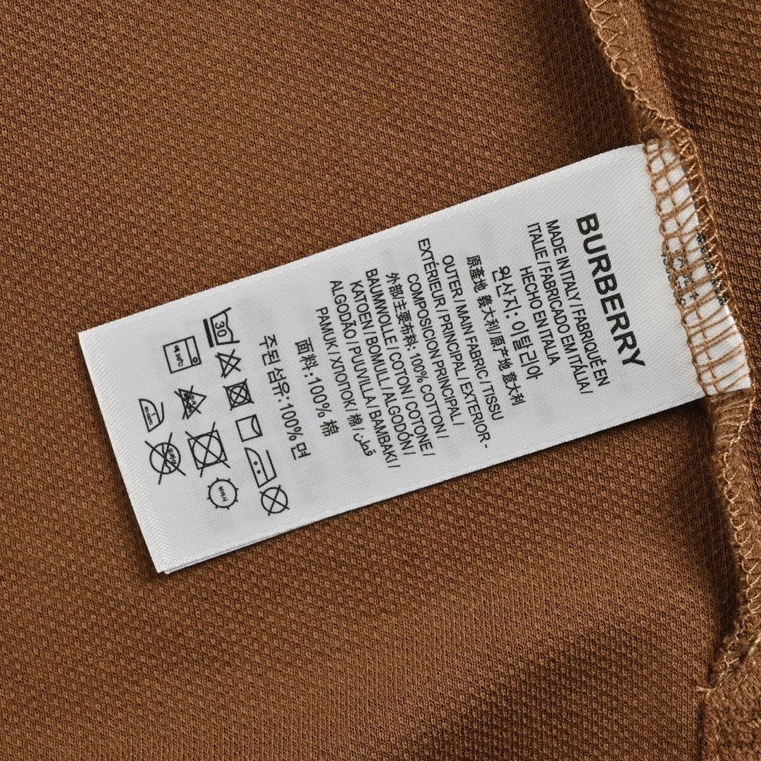 B**rry striped collar polo shirt in brown