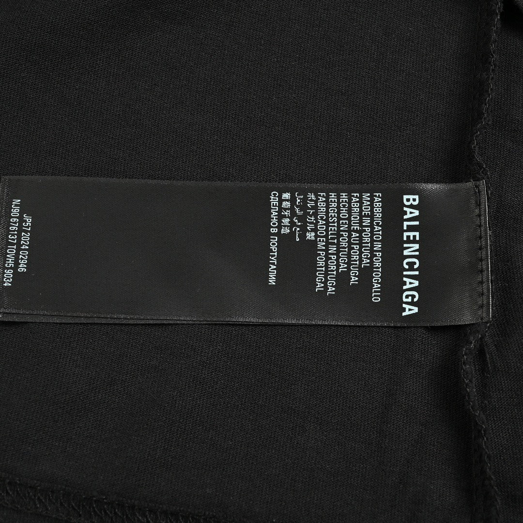 Ba*len*cia*ga black graphic t-shirt