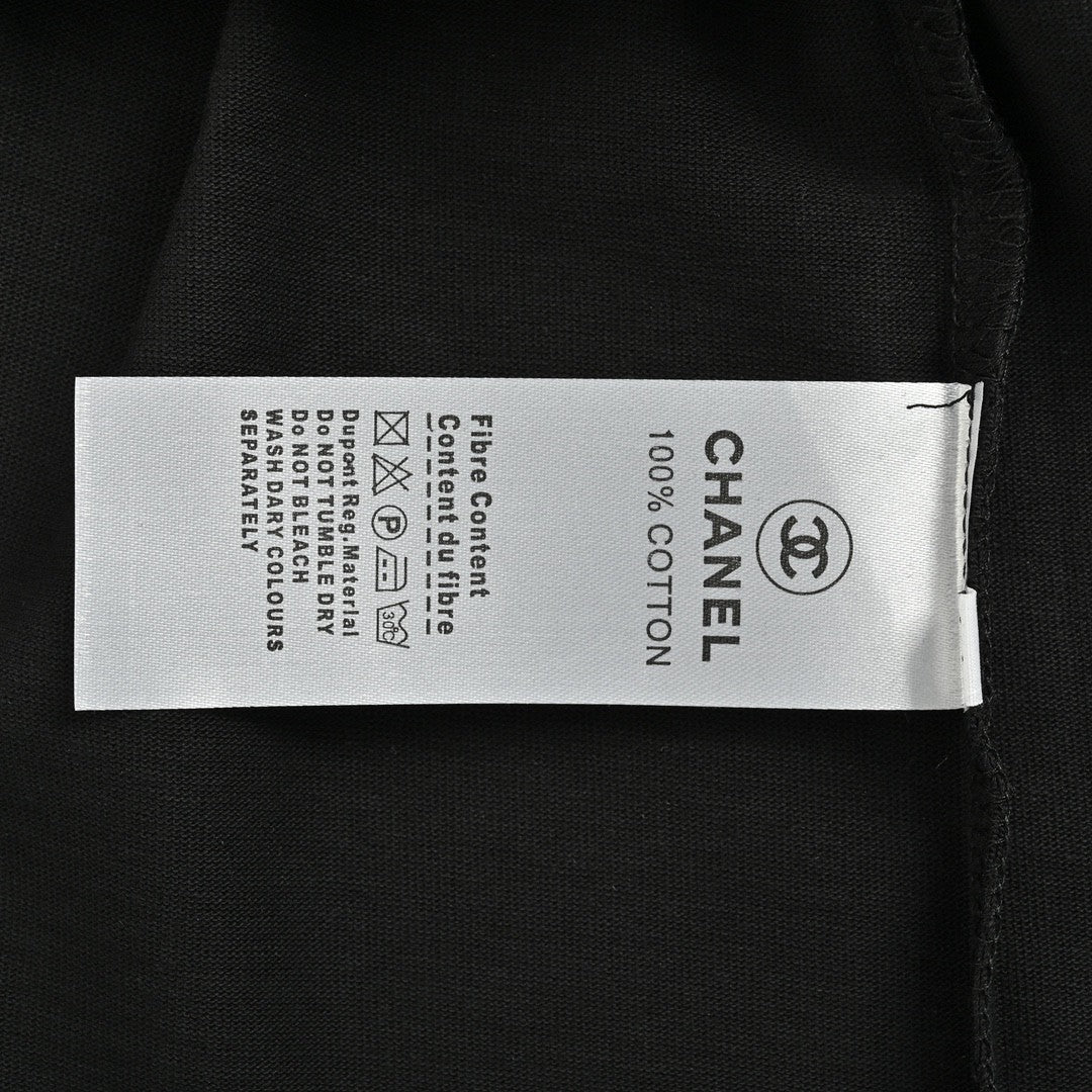 Ch*el signature logo black t-shirt