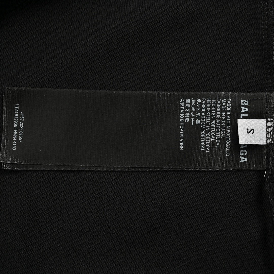 Ba*len*cia*ga multi-logo black t-shirt