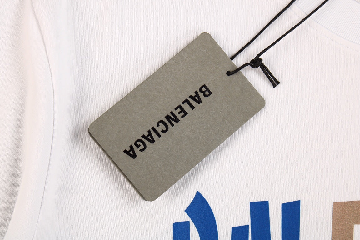 Ba*len*cia*ga gradient logo t-shirt (white)