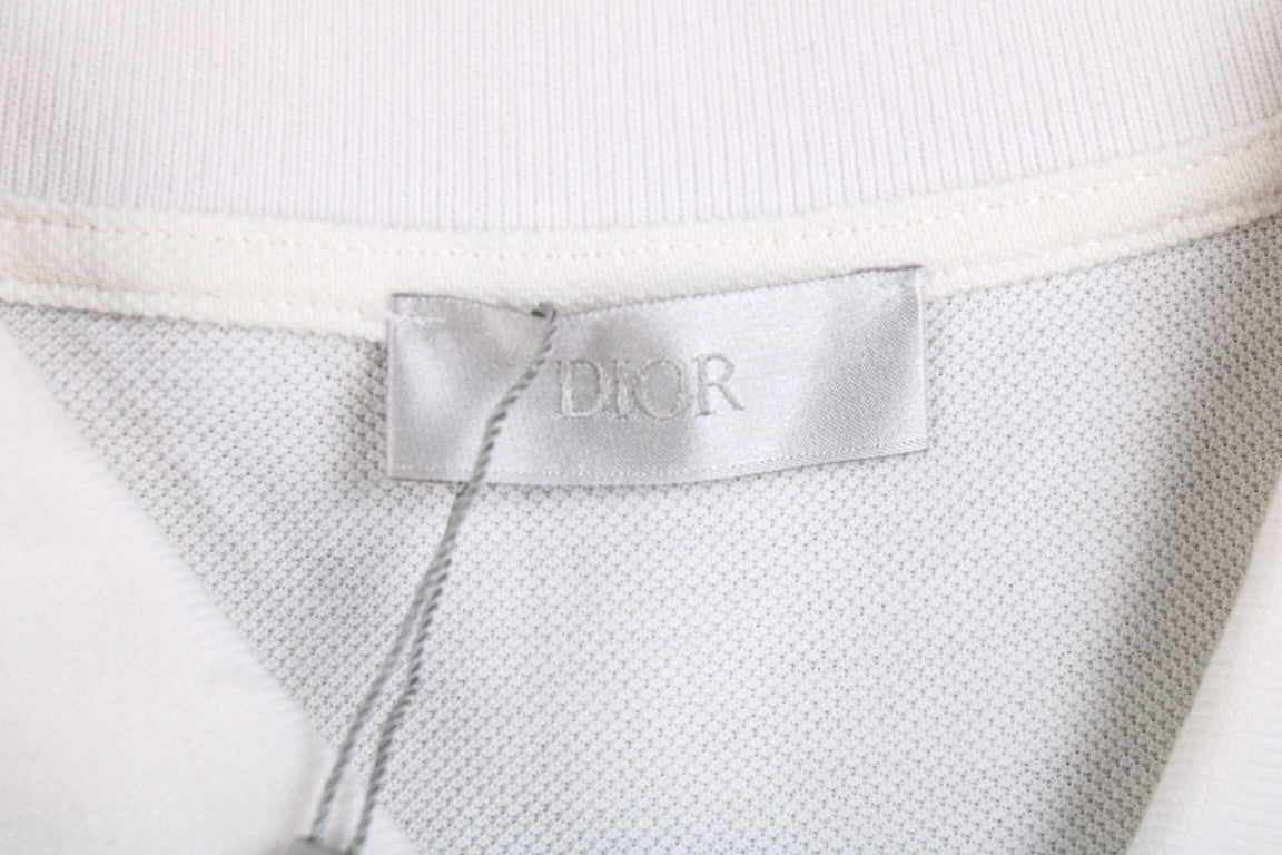 ch**an D*or "striped logo" polo shirt