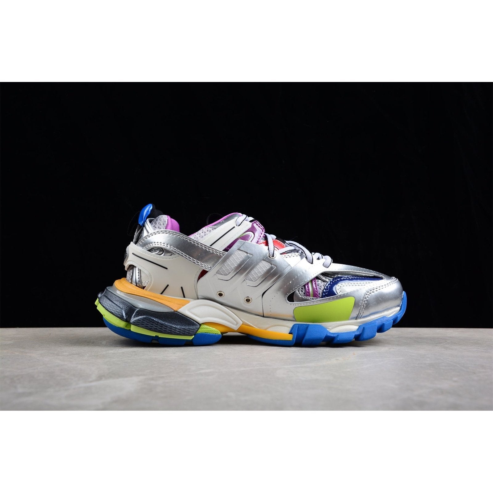 Ba*len*cia*ga track x leather free white silver multi