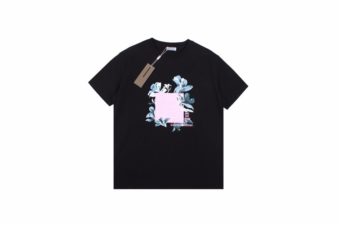 D*or t-shirt with floral graphic design