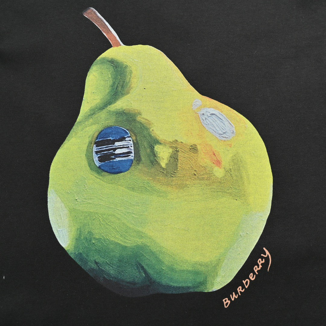 B**rry black t-shirt with pear graphic