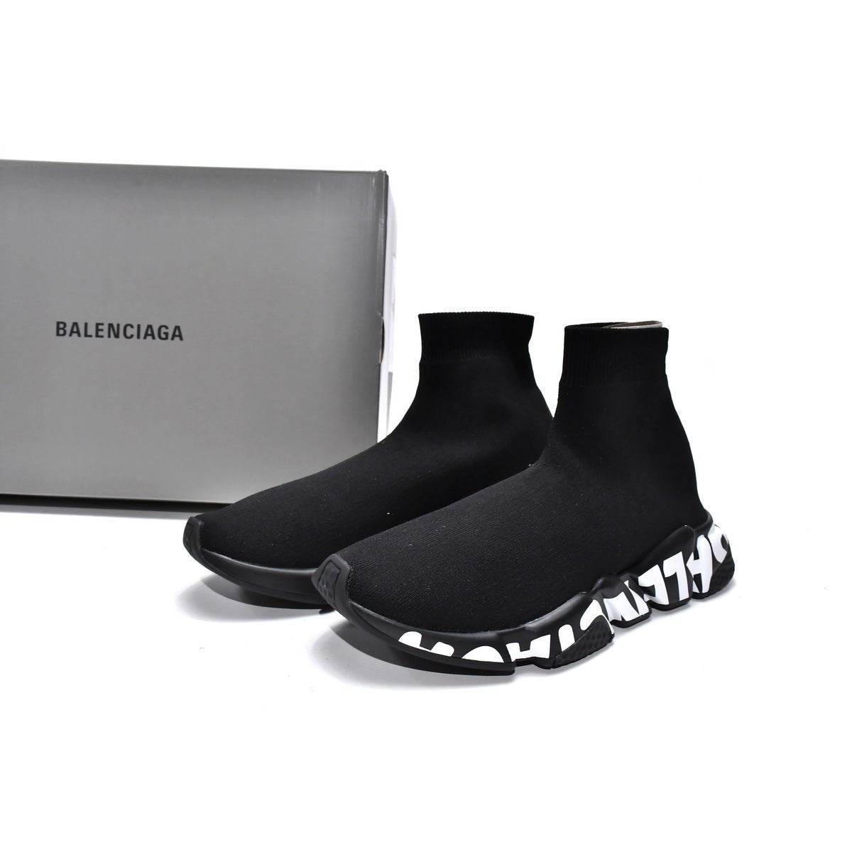 Ba*len*cia*ga speed graffiti trainer x black