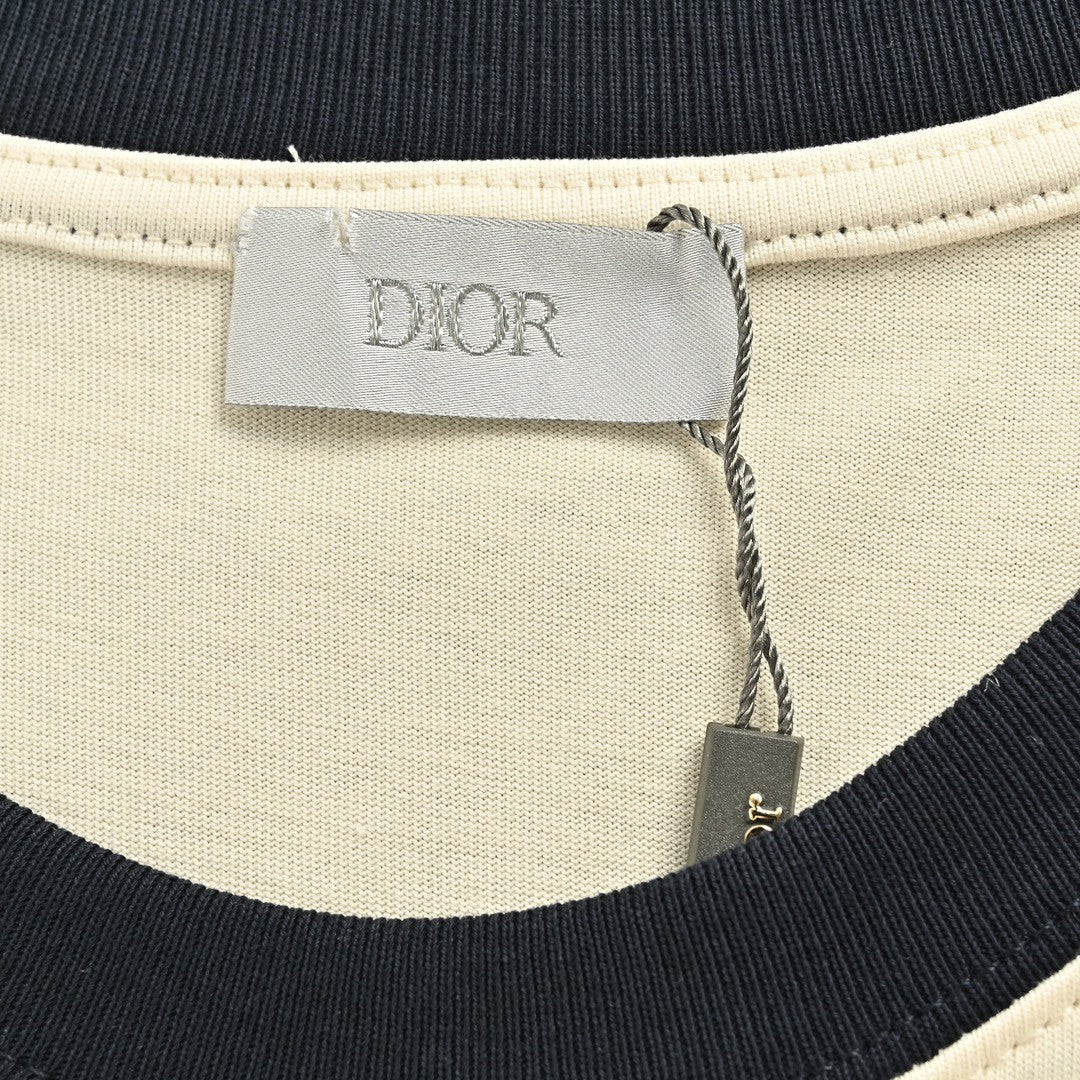 D*or cream t-shirt with black trim