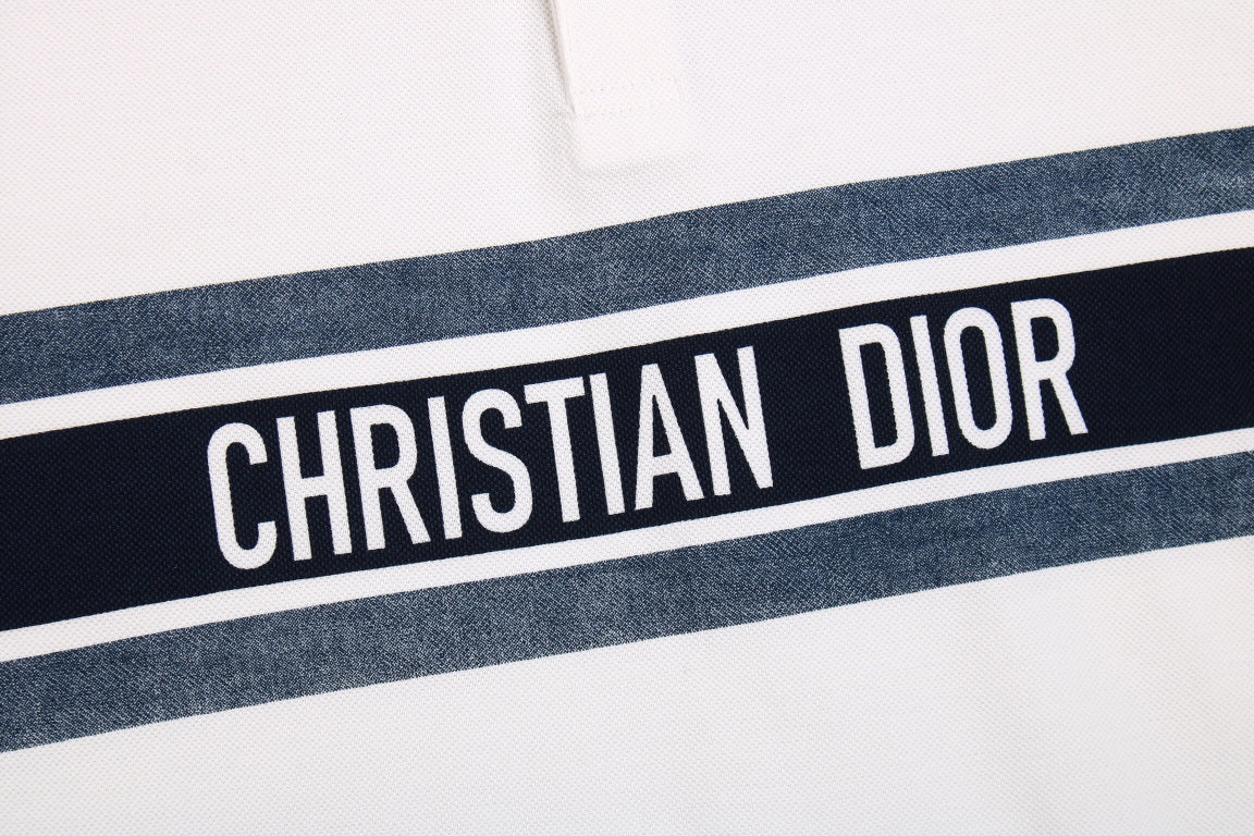 ch**an D*or "striped logo" polo shirt