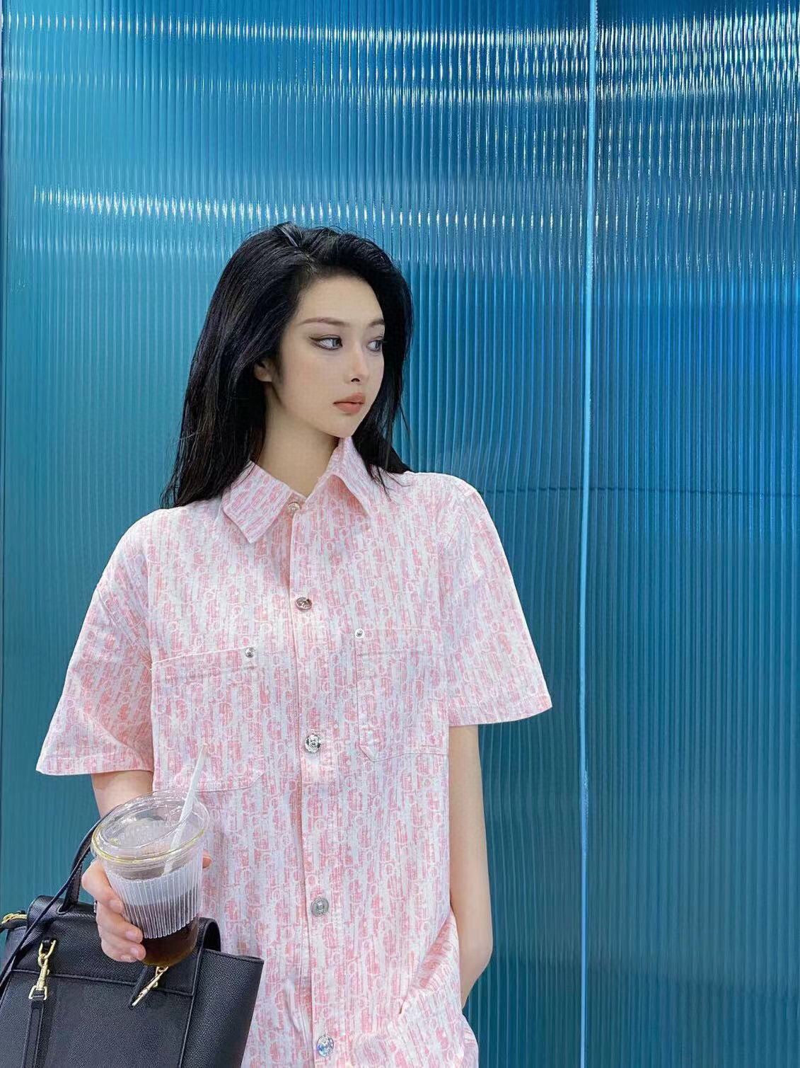 D*or monogram shirt (pink/white)