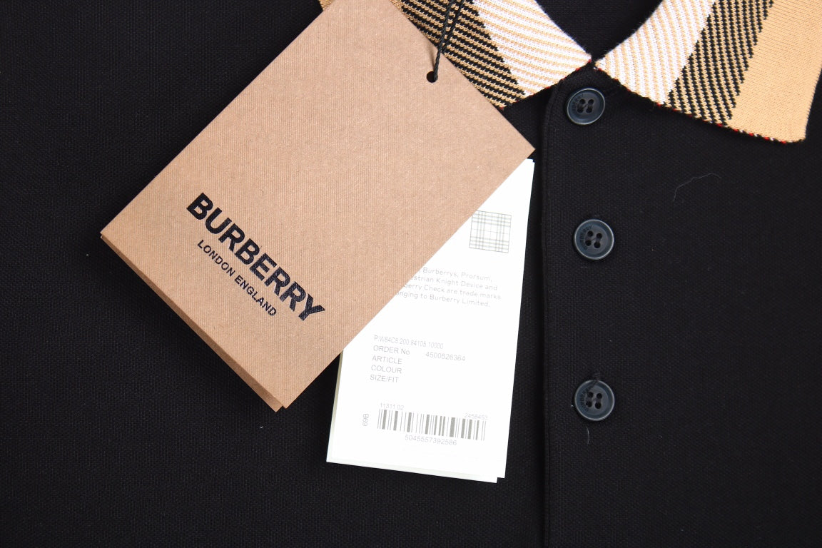 B**rry check collar polo - black