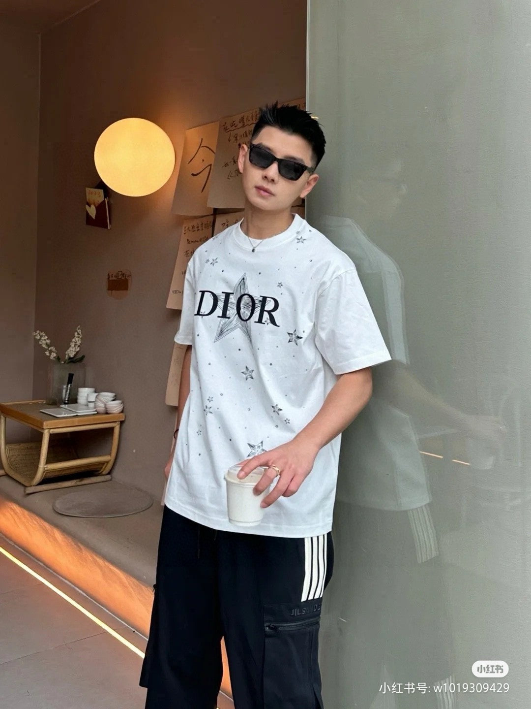 D*or star graphic white t-shirt
