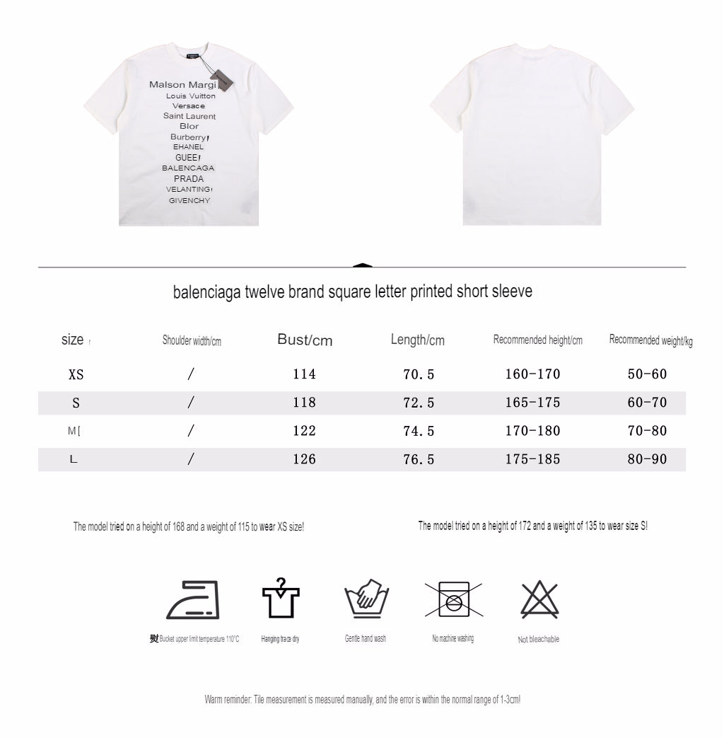 Ba*len*cia*ga designer names t-shirt