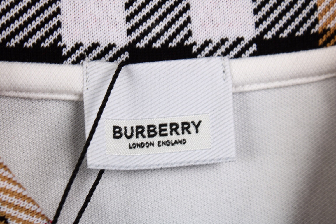 B**rry check collar polo - white