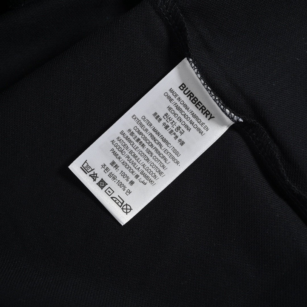 B**rry striped collar black polo shirt