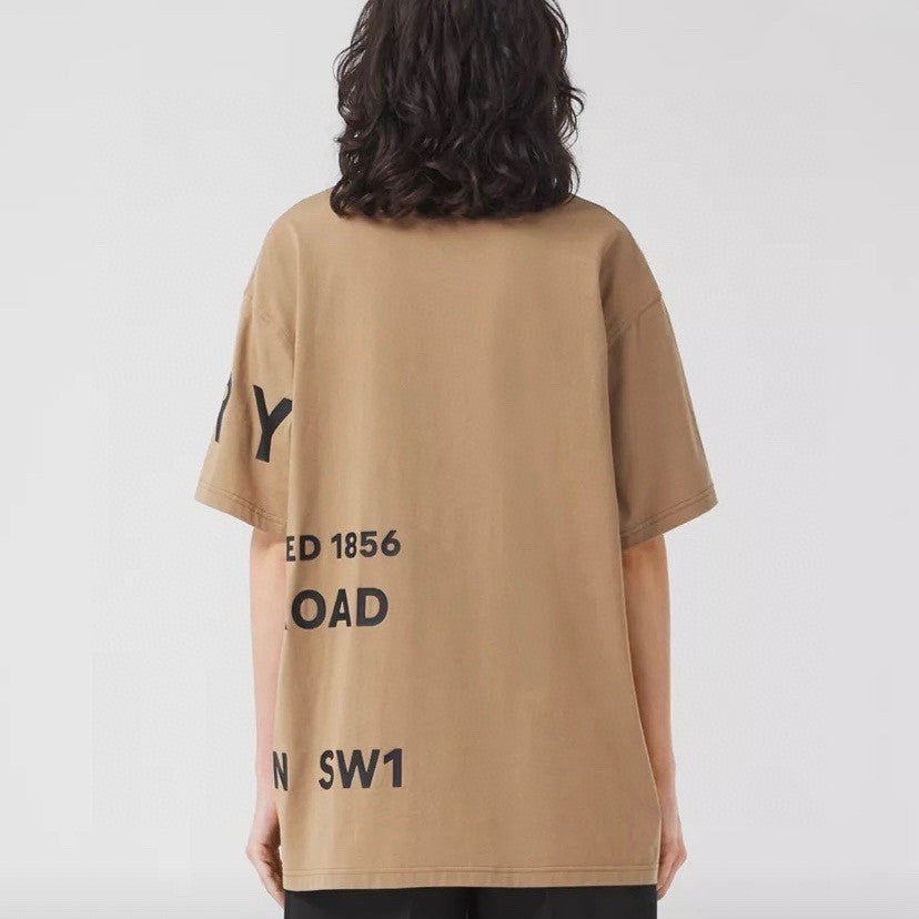 B**rry beige t-shirt with graphic text