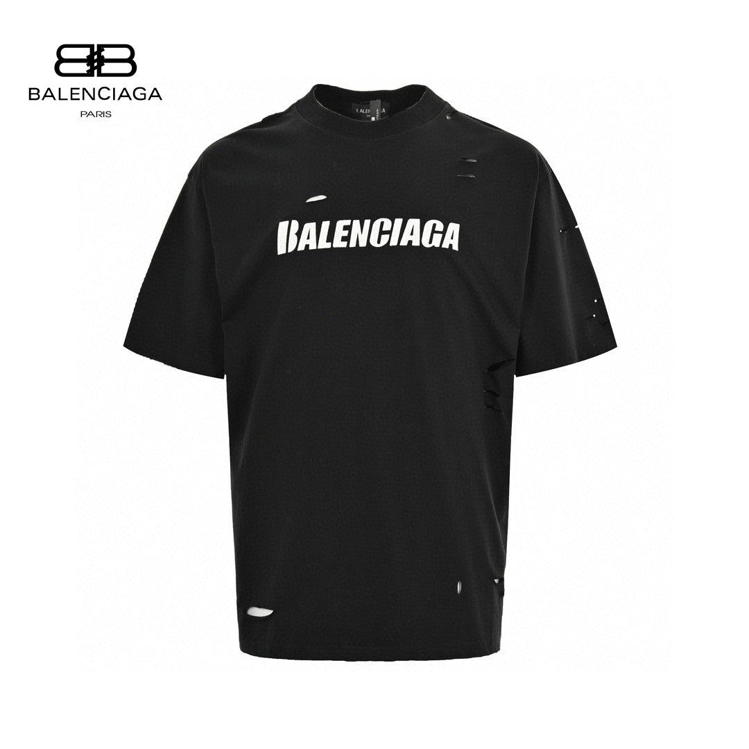 Ba*len*cia*ga distressed logo t-shirt