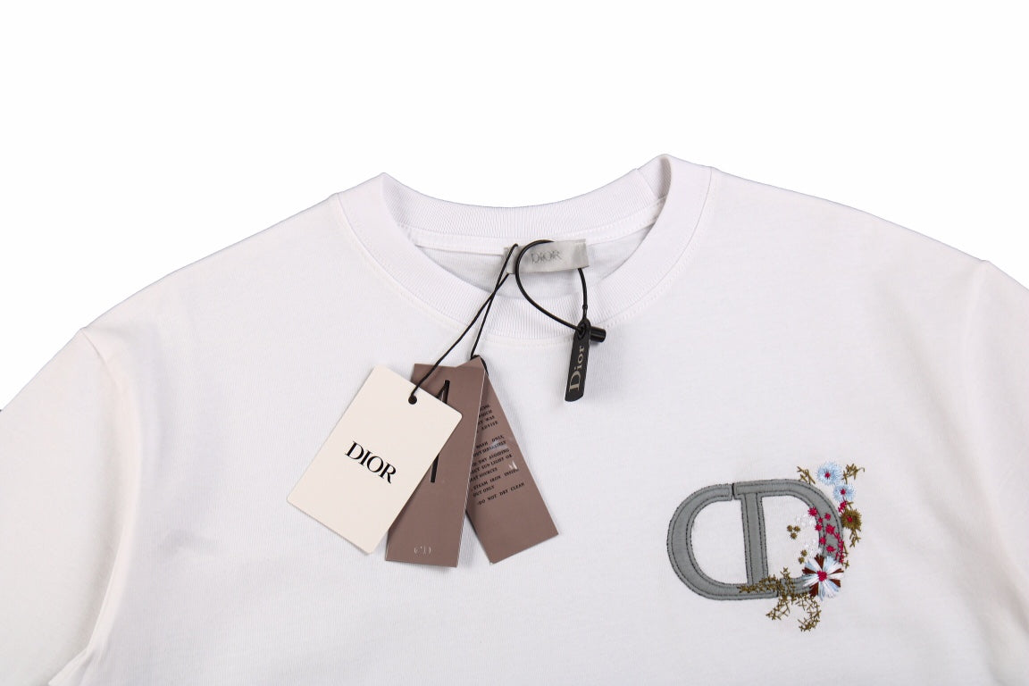 D*or t-shirt with floral cd logo