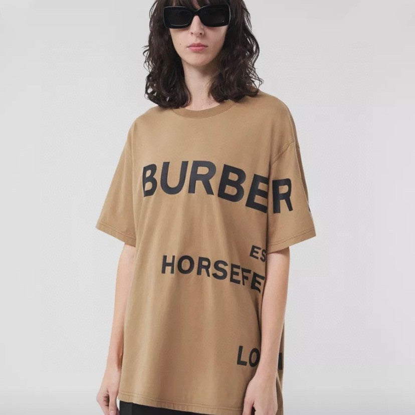 B**rry beige t-shirt with graphic text